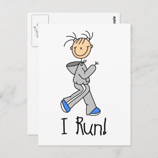 Ik ren T-shirts en cadeautjes Briefkaart (Voorkant / Achterkant)