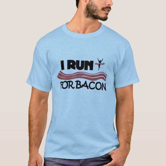 Ik ren voor Bacon - grappig lopend Shirt voor mann (Voorkant)