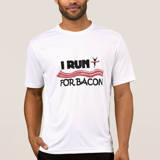 Ik ren voor Bacon - uitgerust dubbeldroog draaiend T-shirt (Voorkant)