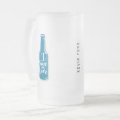 Ik ren voor Beer Fitness Humor Blue Bottle Matglas Bierpul (Voorkant links)