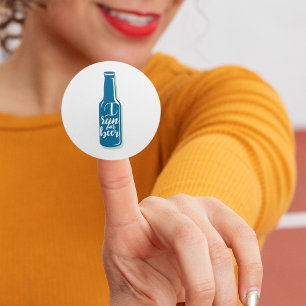 Ik ren voor Beer Fitness Humor Blue Bottle Ronde Sticker