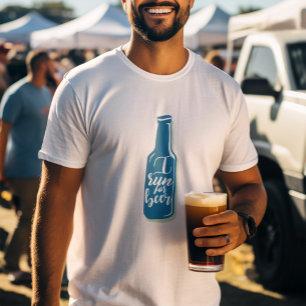 Ik ren voor Beer Fitness Humor Blue Bottle T-shirt