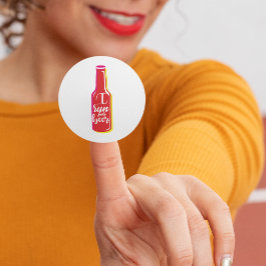 Ik ren voor Beer Fitness Humor Red Bottle Ronde Sticker