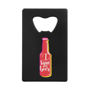 Ik Ren Voor Bier Fitness Humor Rode Fles Creditkaart Flessenopener