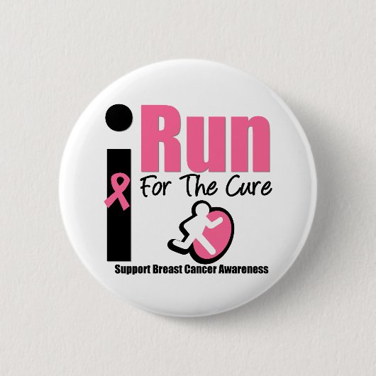 Ik ren voor borstkankervoorlichting ronde button 5,7 cm (Voorkant)