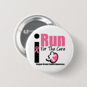 Ik ren voor borstkankervoorlichting ronde button 5,7 cm (Voorkant /achterkant)