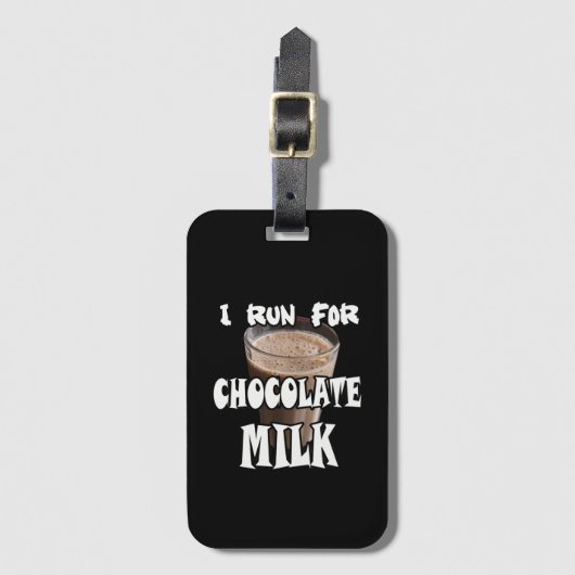 Ik ren voor Chocolademelk Hardlopen Bagagelabel (Voorkant (verticaal))