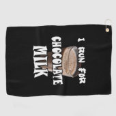 Ik Ren voor Chocolademelk Hardlopen Golfhanddoek (Horizontaal)