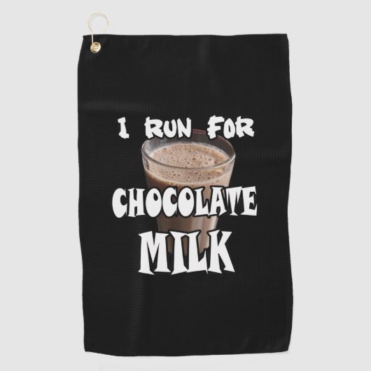 Ik Ren voor Chocolademelk Hardlopen Golfhanddoek (Voorkant)