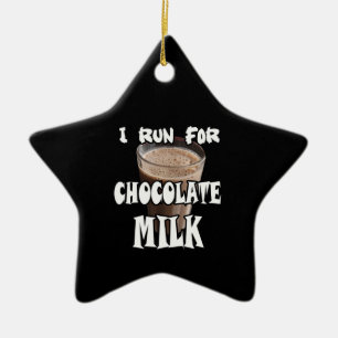 Ik ren voor Chocolademelk Hardlopen Keramisch Ornament
