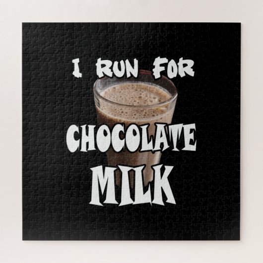 Ik ren voor Chocolademelk Hardlopen Legpuzzel (Horizontaal)