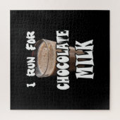 Ik ren voor Chocolademelk Hardlopen Legpuzzel (Verticaal)