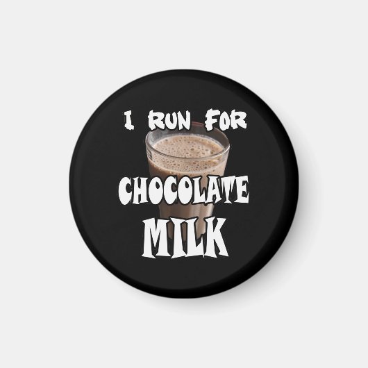 Ik ren voor Chocolademelk Hardlopen Magneet (Voorkant)