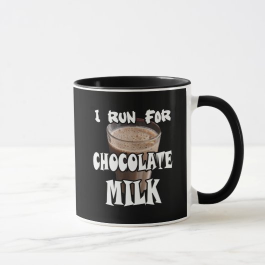 Ik ren voor Chocolademelk Hardlopen Mok (Rechts)
