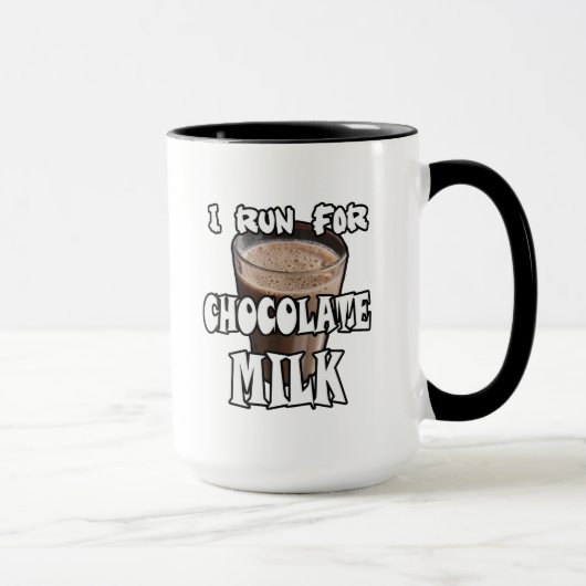 Ik ren voor Chocolademelk Hardlopen Mok (Rechts)