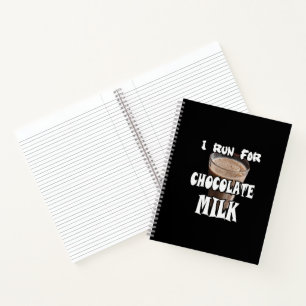 Ik ren voor Chocolademelk Hardlopen Notitieboek