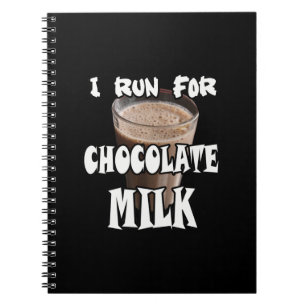 Ik ren voor Chocolademelk Hardlopen Notitieboek