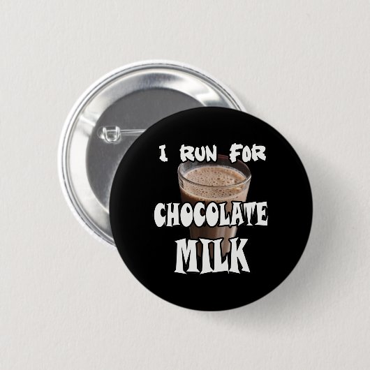 Ik ren voor Chocolademelk Hardlopen Ronde Button 5,7 Cm (Voorkant /achterkant)