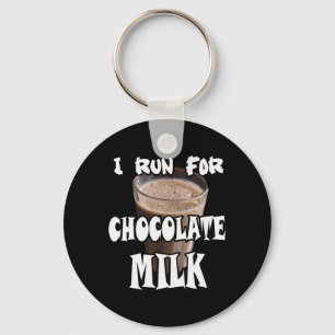 Ik Ren voor Chocolademelk Hardlopen Sleutelhanger