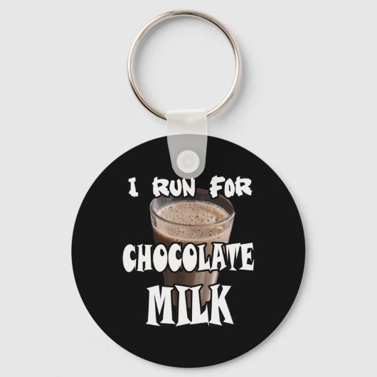 Ik Ren voor Chocolademelk Hardlopen Sleutelhanger (Voorkant)