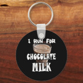 Ik Ren voor Chocolademelk Hardlopen Sleutelhanger (Voorkant)