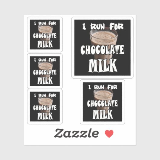 Ik ren voor Chocolademelk Hardlopen Sticker (Vel)