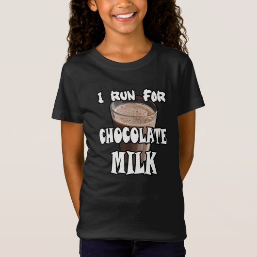 Ik ren voor Chocolademelk Hardlopen T-shirt (Voorkant)