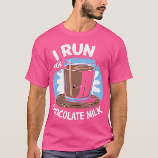 Ik Ren Voor Chocolademelk Hardlopen T-shirt (Voorkant)