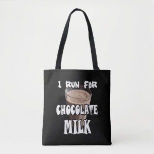 Ik ren voor Chocolademelk Hardlopen Tote Bag