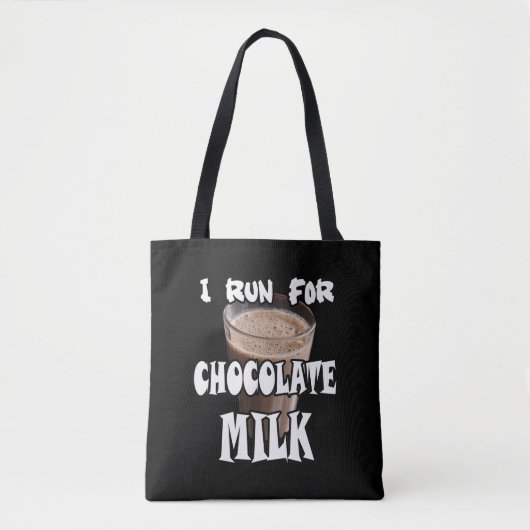 Ik ren voor Chocolademelk Hardlopen Tote Bag (Voorkant)