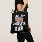 Ik ren voor Chocolademelk Hardlopen Tote Bag (Dichtbij)