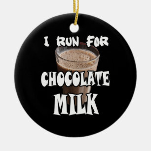 Ik ren voor Chocolate Melk. Keramisch Ornament