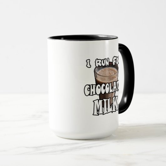 Ik ren voor Chocolate Melk. Mok (Voorkant rechts)