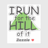 Ik ren voor de heuvel © - Funny Runner Thema Sticker (Vel)