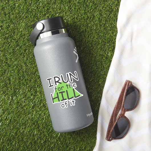 Ik ren voor de heuvel © - Funny Runner Thema Sticker (HydroFlask Insitu)