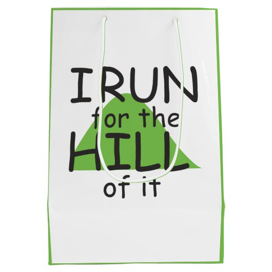 Ik ren voor de heuvel © - Grapje Runner Gift Bag Medium Cadeauzakje (Achterkant)