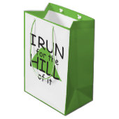 Ik ren voor de heuvel © - Grapje Runner Gift Bag Medium Cadeauzakje (Achterkant Gekanteld)