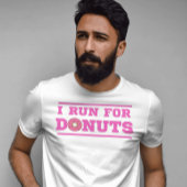 Ik ren voor donuts | Roze | Leuke quote over hardl T-shirt