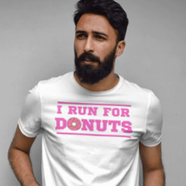 Ik ren voor donuts | Roze | Leuke quote over hardl T-shirt