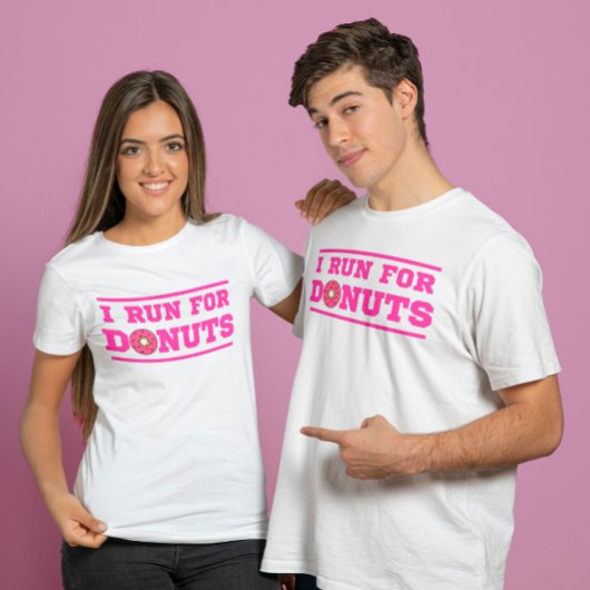 Ik ren voor donuts | Roze | Leuke quote over hardl T-shirt