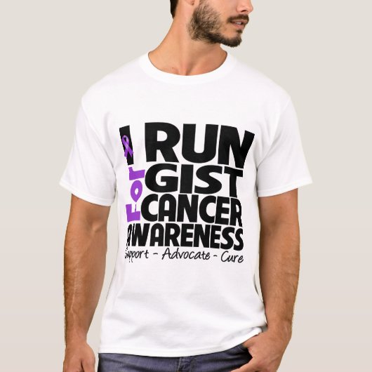 Ik ren voor GIST Cancer Awareness T-shirt (Voorkant)