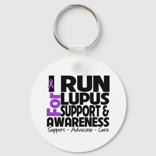 Ik ren voor Lupus Bewustheid Sleutelhanger (Voorkant)