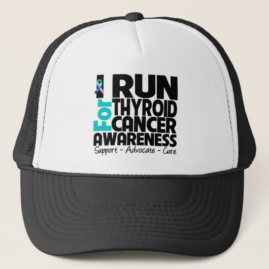 Ik ren voor Thyroid Cancer Awareness Trucker Pet (Voorkant)