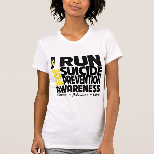 Ik ren voor zelfmoordpreventie t-shirt (Voorkant)