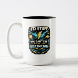 Ik repareer dingen die je niet kan zien - Grappige Tweekleurige Koffiemok