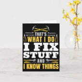 Ik Repareer Dingen En Ik Weet Dingen Funny Handyma Kaart (Gele Bloem)