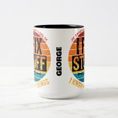 Ik repareer dingen en ik weet dingen! Gepersonalis Tweekleurige Koffiemok (Center)