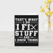 Ik repareer dingen en ik weet dingen monteur papa  kaart (Gele Bloem)