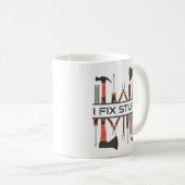 Ik repareer dingen mannen, gereedschap, grappige m koffiemok (Voorkant rechts)