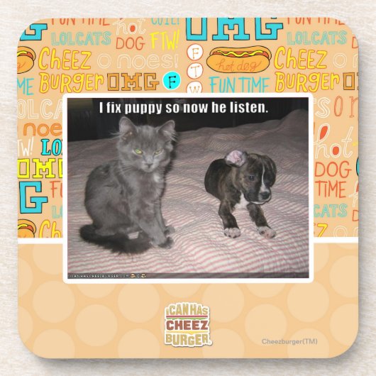 Ik repareer puppy bier onderzetter (Voorkant)